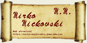 Mirko Mickovski vizit kartica